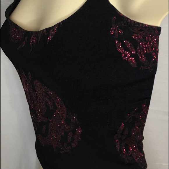Lace up black and pink dragon sparkles crop top Size S/M - Picture 7 of 10